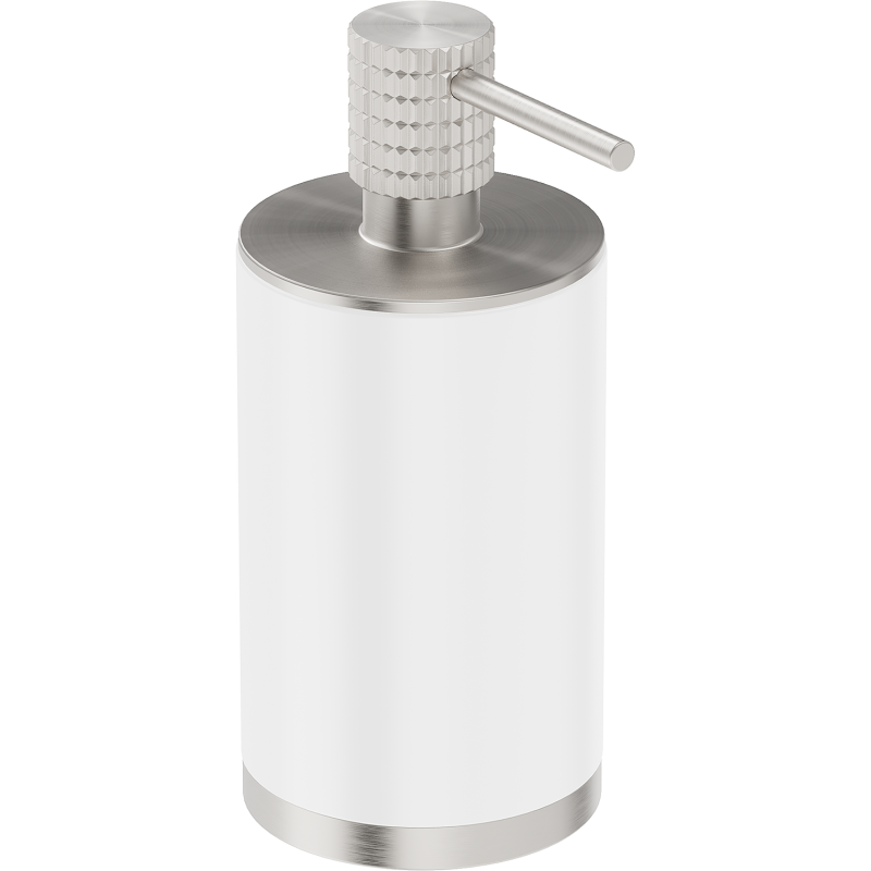 Mexen Triv stovimas muilo dozatorius, baltas/šlifuotas nikelis - 70A33059-97W