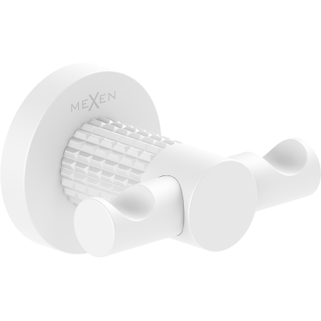 Mexen Triv dvigubas rankšluosčių kabliukas, baltas - 70A33012-20