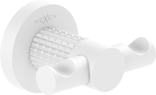 Mexen Triv dvigubas rankšluosčių kabliukas, baltas - 70A33012-20