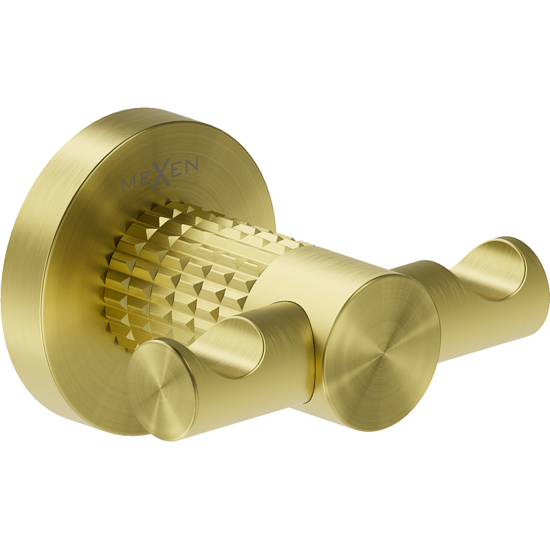 Mexen Triv dvivietis rankšluosčio kabliukas, šlifuotas auksinis - 70A33012-55