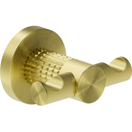 Mexen Triv dvivietis rankšluosčio kabliukas, šlifuotas auksinis - 70A33012-55