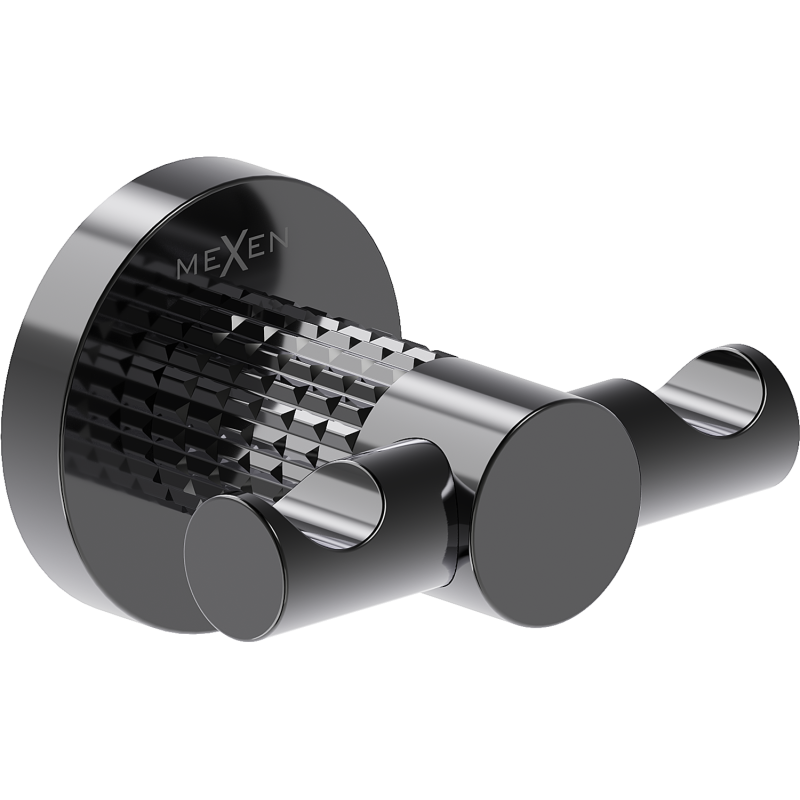 Mexen Triv dvigubas rankšluosčių kabliukas, juodas chromas - 70A33012-73