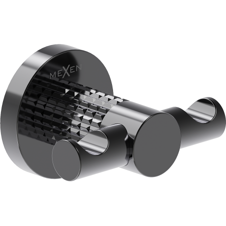 Mexen Triv dvigubas rankšluosčių kabliukas, juodas chromas - 70A33012-73