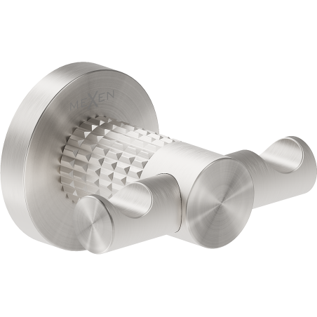 Mexen Triv dvigubas rankšluosčio kabliukas, šepečiu nikelis - 70A33012-97