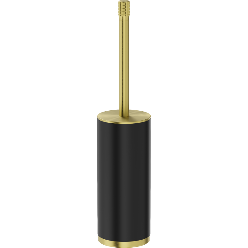 Mexen Triv stovimas tualeto šepetys, juodas/šukuotas auksinis - 70A33073-55B