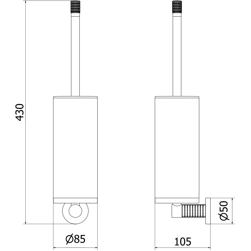Mexen Triv tualeto šepetys, baltas/juodas - 70A33071-70W