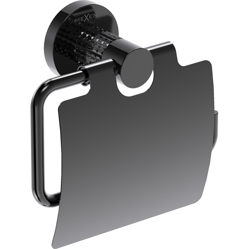 Mexen Triv tualetinio popieriaus laikiklis, juodas chromas - 70A33021-73