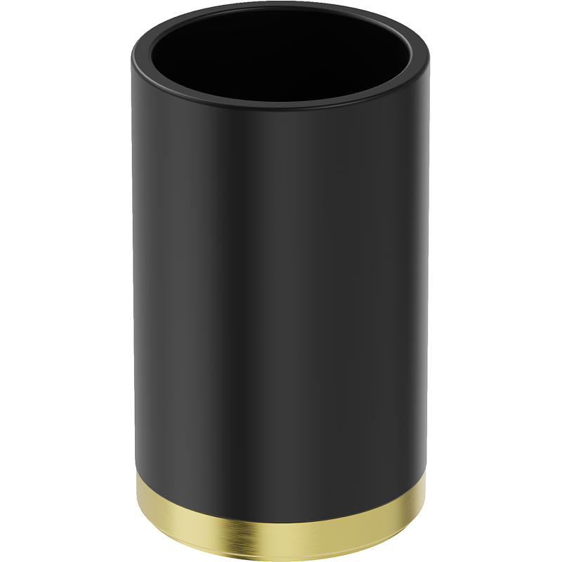 Mexen Triv stovimas dantų šepetėlių laikiklis, juodas/šlifuotas auksinis - 70A33053-55B