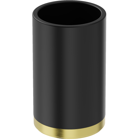 Mexen Triv stovimas dantų šepetėlių laikiklis, juodas/šlifuotas auksinis - 70A33053-55B