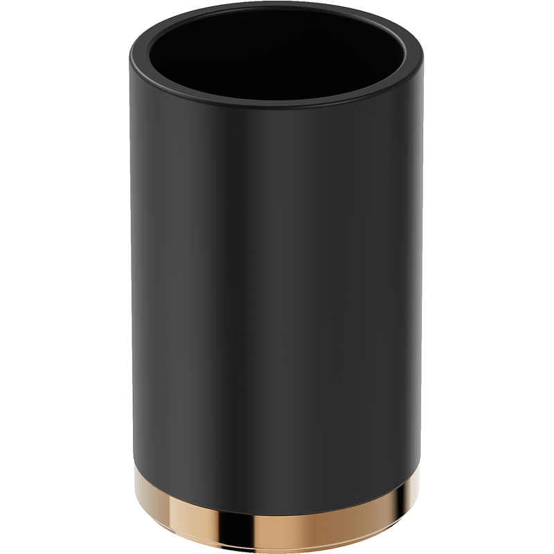 Mexen Triv stomatologinis šepetėlių laikiklis stovimas, juodas/rausvas auksas - 70A33053-60B