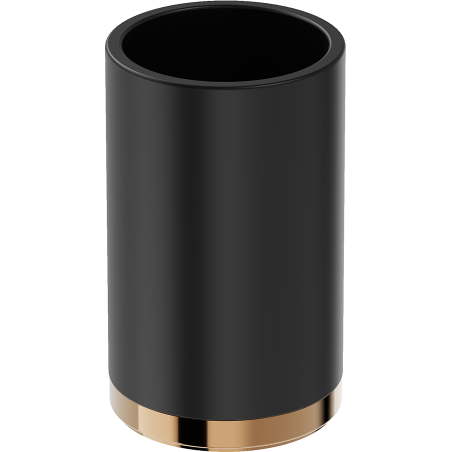 Mexen Triv stomatologinis šepetėlių laikiklis stovimas, juodas/rausvas auksas - 70A33053-60B