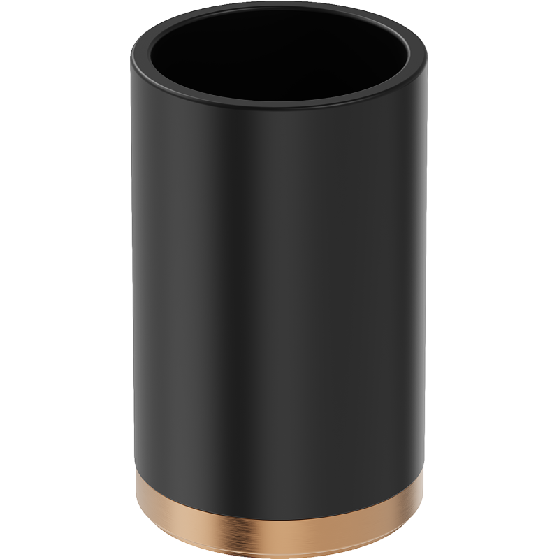 Mexen Triv stovintis dantų šepetėlių puodelis, juodas/šlifuotas varis - 70A33053-65B