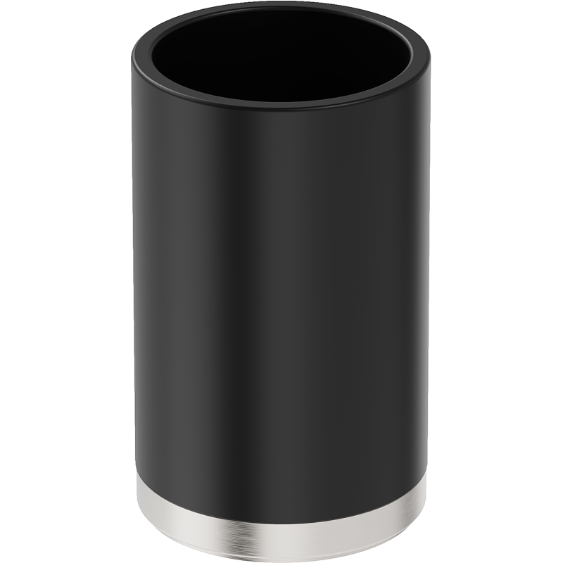 Mexen Triv stovintis dantų šepetėlių puodelis, juodas/šlifuotas nikelis - 70A33053-97B