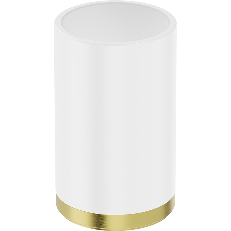 Mexen Triv stovintis dantų šepetėlių laikiklis, baltas/auksinis šlifuotas - 70A33053-55W