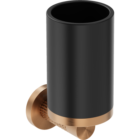 Mexen Triv puodelis dantų šepetėliams, juoda/poliruotas varis - 70A33051-65B