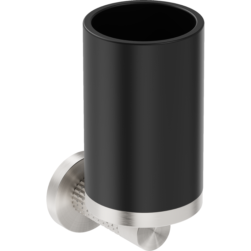 Mexen Triv stiklinė dantų šepetėliams, juoda/šlifuotas nikelis - 70A33051-97B