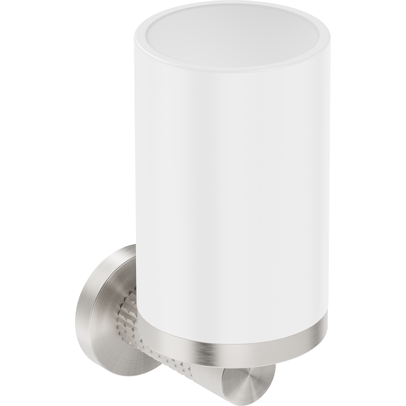 Mexen Triv dantų šepetėlių laikiklis, baltas/šlifuotas nikeliu - 70A33051-97W
