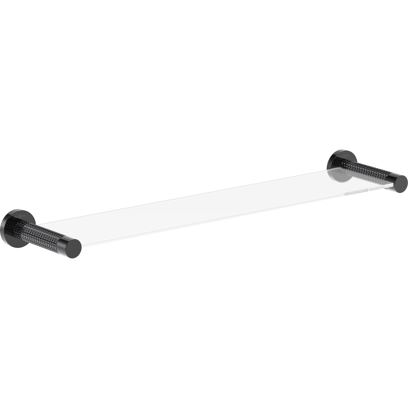 Mexen Triv kabanti stiklinė lentyna, juodas chromas - 70A33061-73