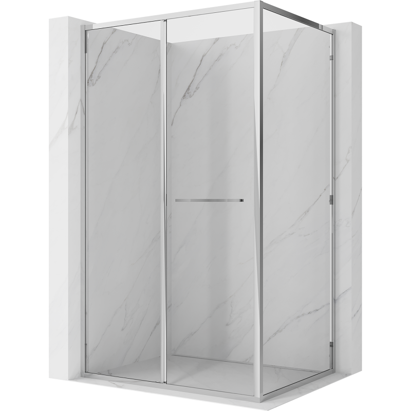 Mexen Linea stiklinis dušas su slankiosiomis durimis 120 x 85 cm, skaidrus, chromas - 8E1-120-085-01-01