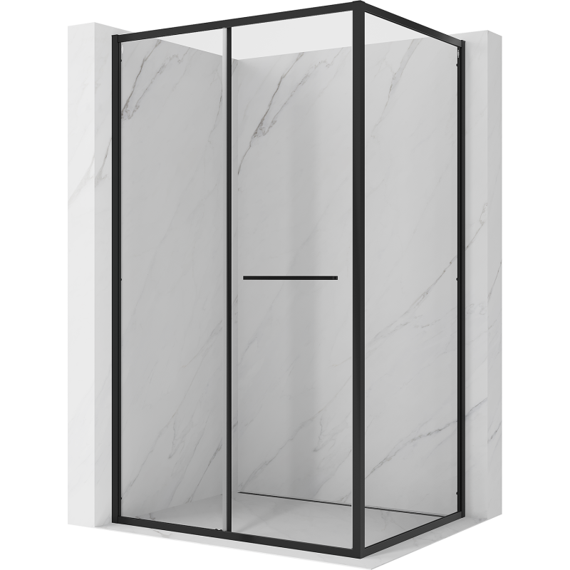 Mexen Linea 90 x 80 cm stumiamas dušo kabinas, permatomos spalvos, juodas - 8E1-090-080-70-70