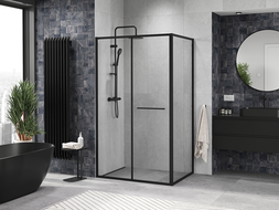 Mexen Linea 90 x 80 cm stumiamas dušo kabinas, permatomos spalvos, juodas - 8E1-090-080-70-70