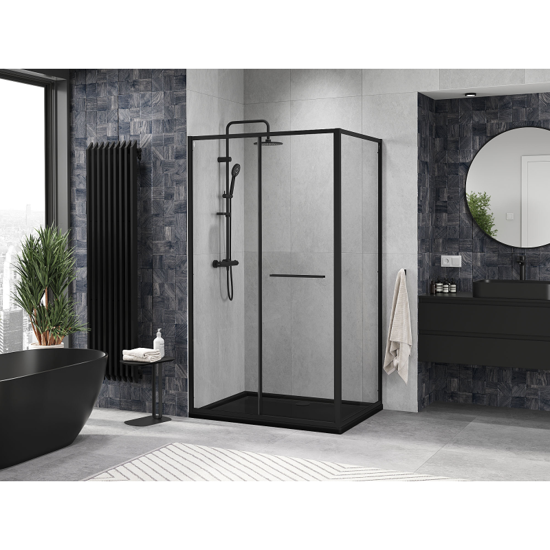 Mexen Linea stumiama dušo kabina 120 x 85 cm, skaidrus, juodas - 8E1-120-085-70-70