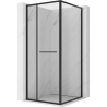 Mexen Linea slankiojančiomis durimis dušo kabina, 80 x 80 cm, skaidrus, juoda - 8E1-080-080-70-70