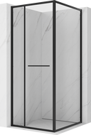 Mexen Linea stiklinė dušo kabina 90 x 90 cm, skaidri, juoda - 8E1-090-090-70-70