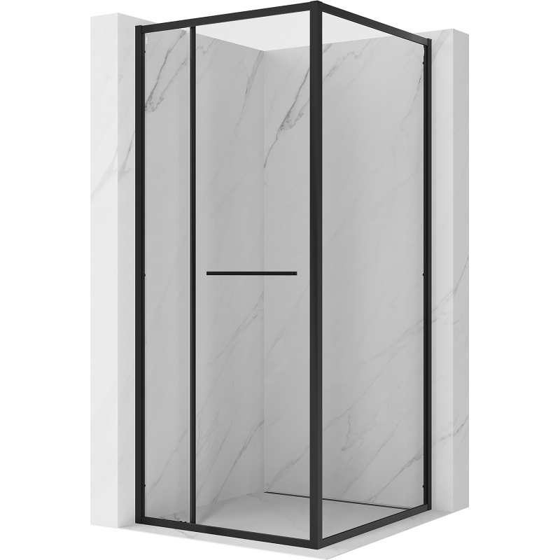 Mexen Linea dušo kabina varstoma 100 x 100 cm, skaidri, juoda - 8E1-100-100-70-70