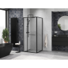 Mexen Linea stiklinė dušo kabina 90 x 90 cm, skaidri, juoda - 8E1-090-090-70-70