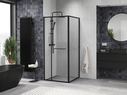 Mexen Linea slankiojo dušo kabina 95 x 95 cm, skaidri, juoda - 8E1-095-095-70-70