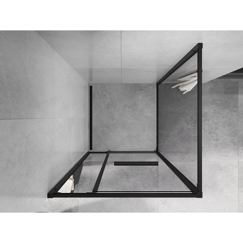 Mexen Linea slankiojo dušo kabina 95 x 95 cm, skaidri, juoda - 8E1-095-095-70-70