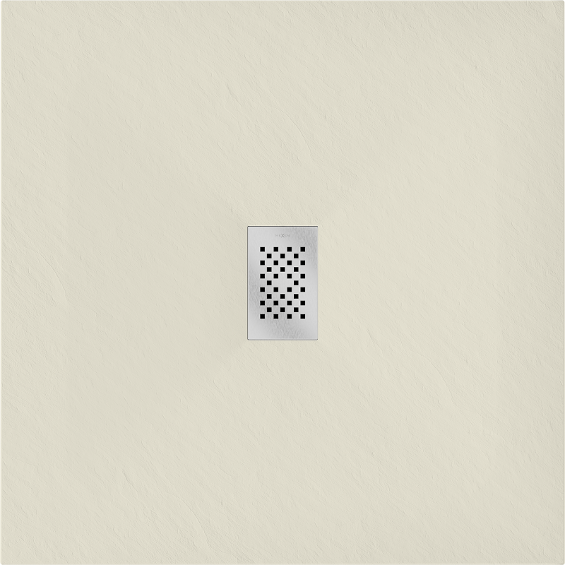 Mexen Hugo kvadratinis SMC dušo padėklas 100 x 100 cm, smėlio spalvos, inox dangtelis - 42691010-X
