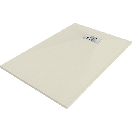 Mexen Hugo stačiakampis dušo padėklas SMC 100 x 80 cm, smėlio spalvos, inox danga - 42698010-X