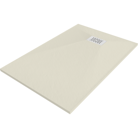 Mexen Hugo stačiakampė dušo padėklė SMC 100 x 70 cm, smėlio spalvos, balta dangtelio uždanga - 42697010-W