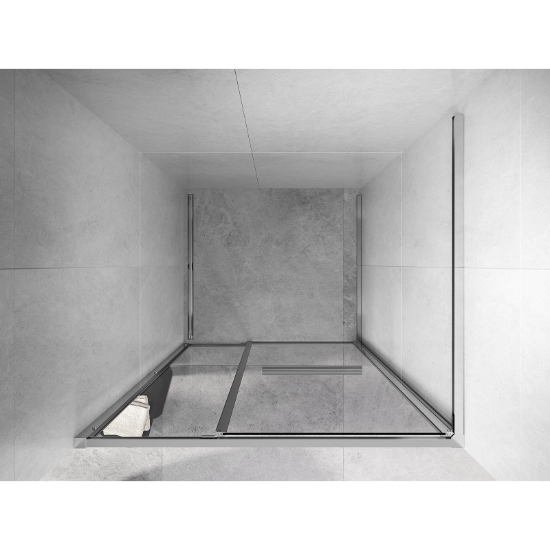 Mexen Linea 80 cm stumdomosios dušo durys, permatomos, chromuotos - 8E1-080-000-01-01