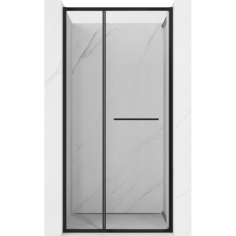 Mexen Linea stumdamos dušo durys 110 cm, permatomos, juodos - 8E1-110-000-70-70