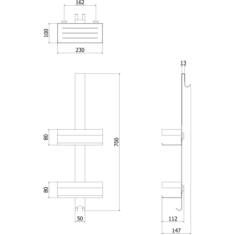 Mexen Brin-2 vonios krepšys su pakaba, šlifuotas varis - 70A8842-65