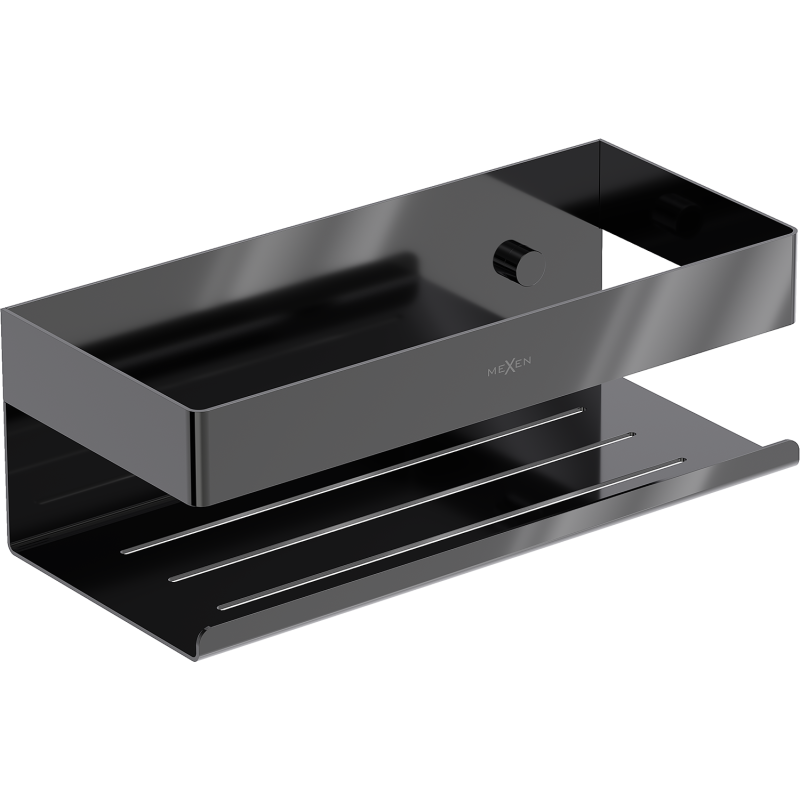 Mexen Brin-L vonios krepšelis, juodas chromas - 70A8730-73