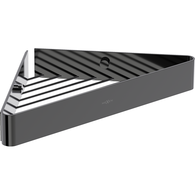 Mexen Evos-C vonios kampinis krepšelis, juodas chromas - 70A8514-73