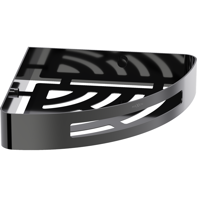Mexen Laxo-C vonios kampinė krepšelis, juodas chromas - 70A8513-73