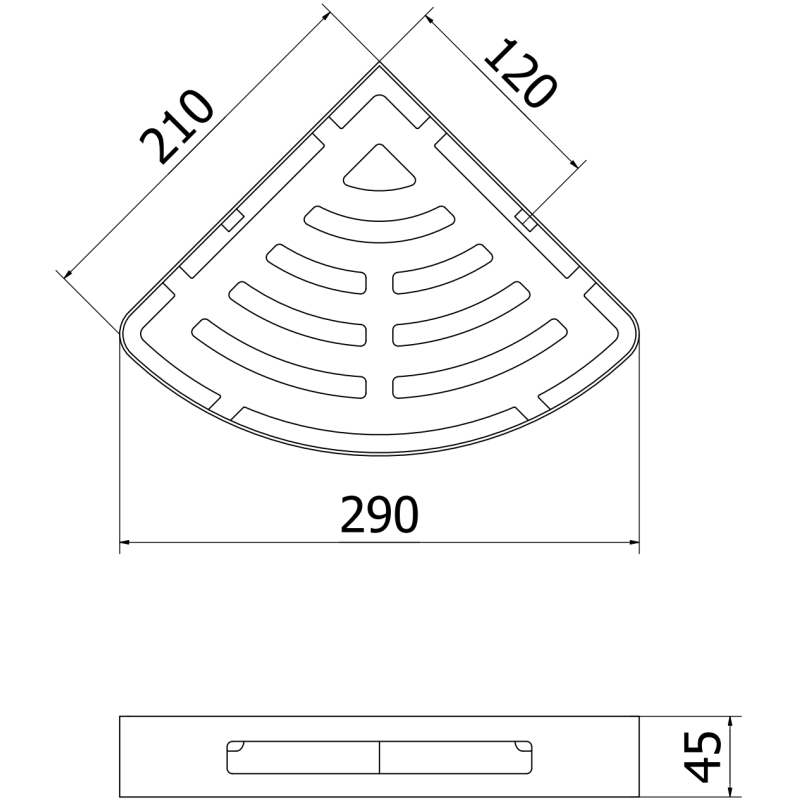 Mexen Laxo-C vonios kampinis krepšys, šlifuotas nikelis - 70A8513-97