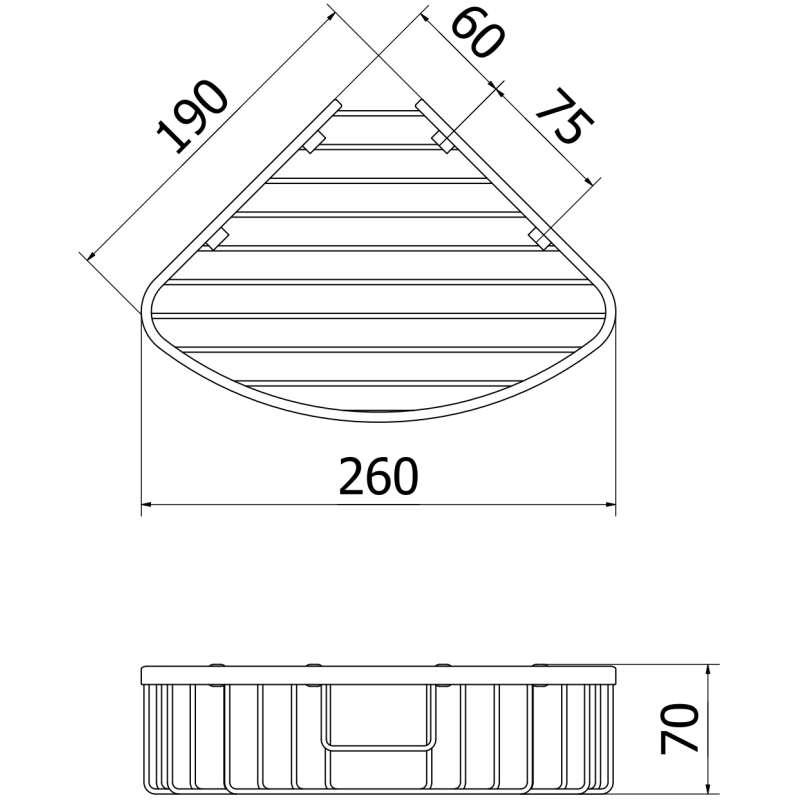 Mexen Uni-C vonios kampinis krepšys, juodas - 70A8517-70