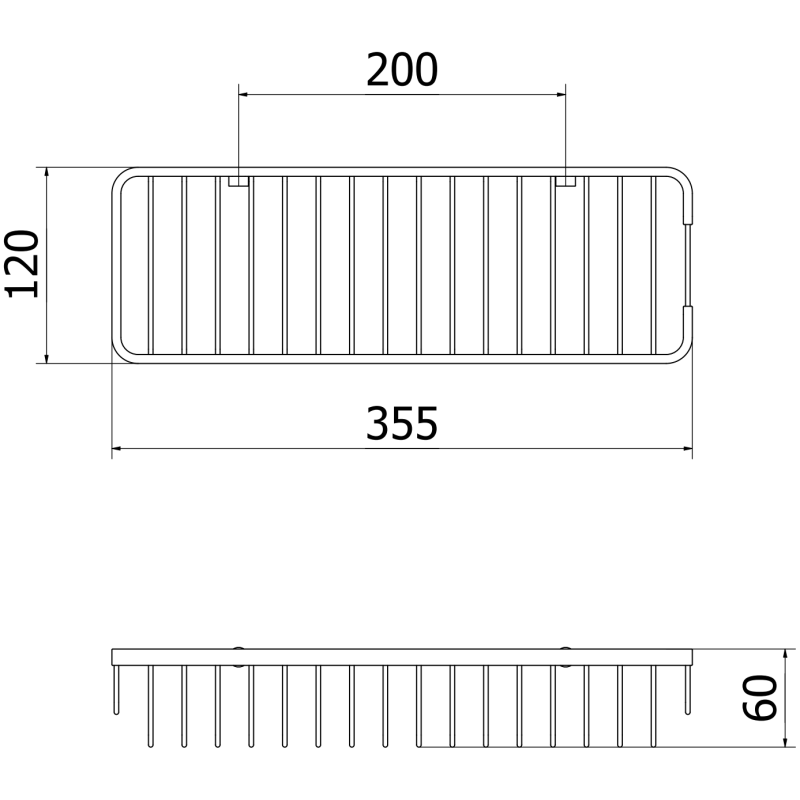 Mexen Uni-L vonios krepšelis, juodas - 70A8719-70