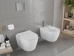 Mexen Carmen WC dubenėlis be apvado su lėtai nusileidžiančia plona dangteliu, duroplast, baltas blizgus - 30880500