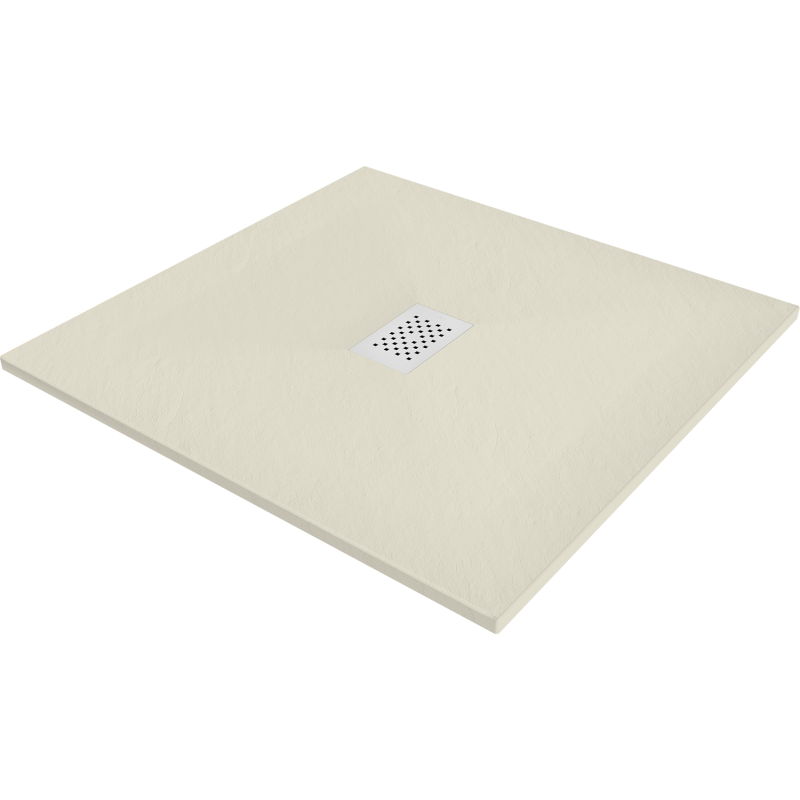 Mexen Hugo kvadratinis dušo padėklas SMC 100 x 100 cm, smėlio spalvos, dangtelis baltas - 42691010-W