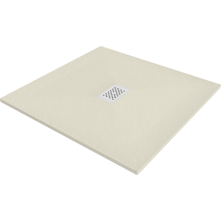 Mexen Hugo kvadratinis dušo padėklas SMC 100 x 100 cm, smėlio spalvos, dangtelis baltas - 42691010-W