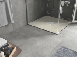 Mexen Hugo kvadratinis dušo padėklas SMC 100 x 100 cm, smėlio spalvos, dangtelis baltas - 42691010-W