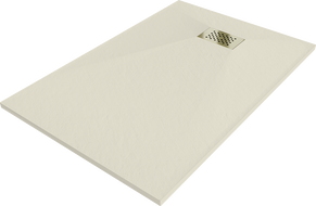 Mexen Hugo stačiakampis dušo padėklas SMC 120 x 70 cm, smėlio spalvos, aukso spalvos dangtelis - 42697012-G