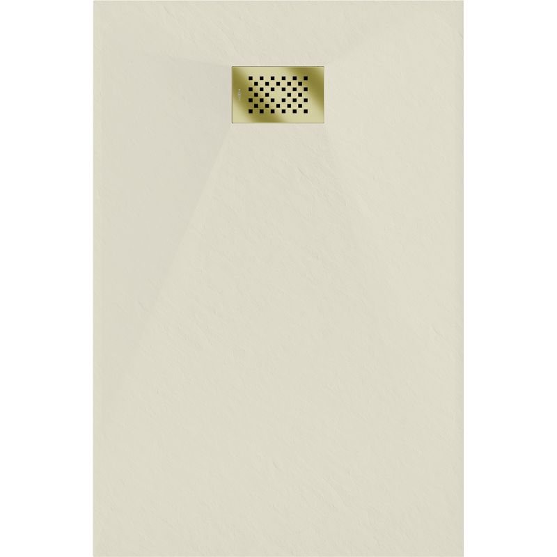 Mexen Hugo stačiakampis SMC dušo padėklas 80 x 70 cm, smėlio spalvos, auksinė danga - 42697080-G